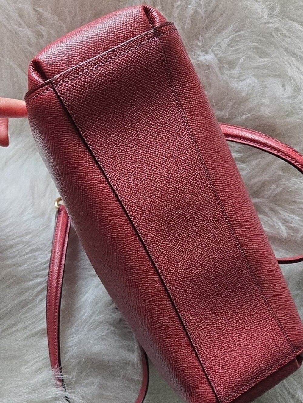 Coach Pink Leather Satchel with Cherry Charm - Picture 8 of 12